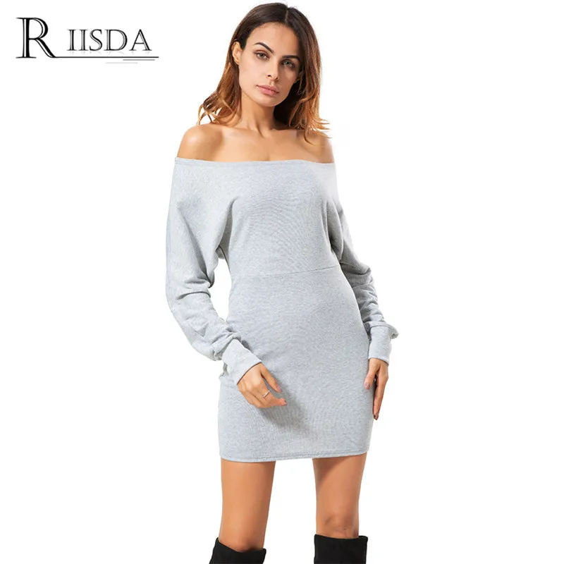 RIISDA Для женщин Bodycon Платье Весна 2018 модные с открытыми плечами платье