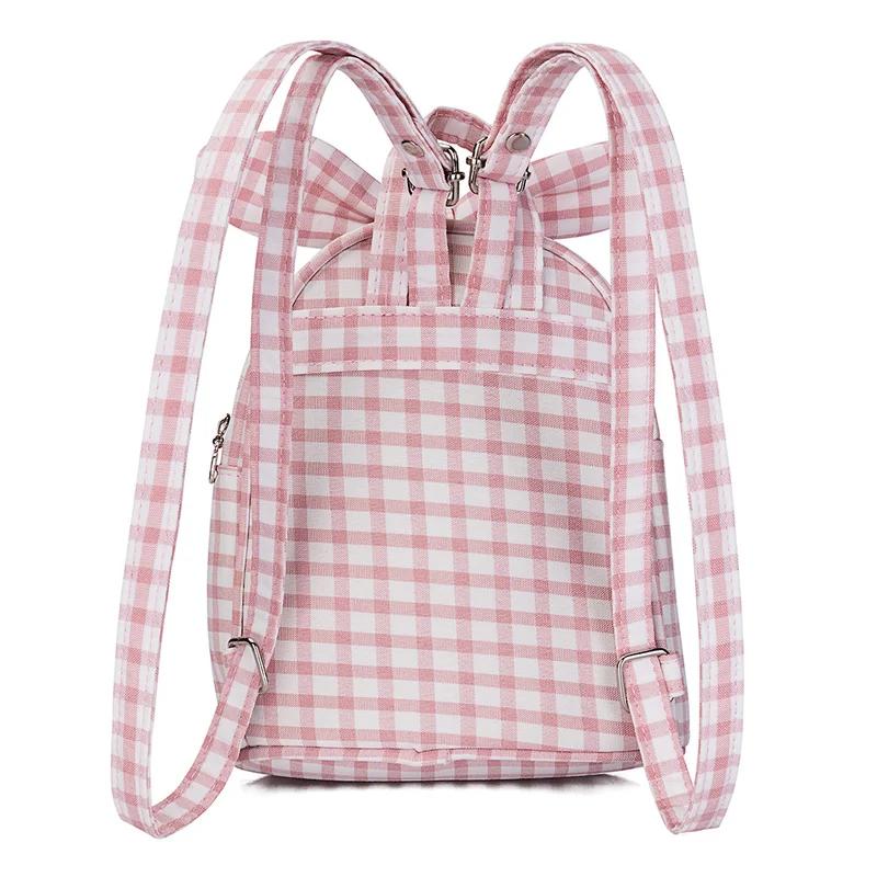 Новые клетчатые детские сумки Mochila Escolar Infantis школьные сумки детские милые заячьи ушки ранец рюкзак для детей рюкзак мини