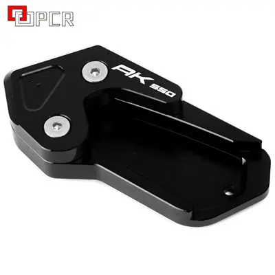 Black CNC боковая подставка расширение подножка увеличивающая пластина для KYMCO AK550 аксессуары для мотоциклов 5 цветов на выбор - Цвет: Black