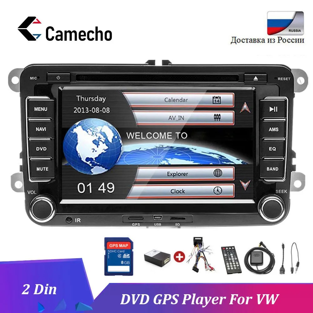 Camecho автомобильный мультимедийный плеер Авто аудио gps Авторадио 2 Din Dvd плеер для Skoda/Octavia/Fabia/Rapid/Yeti/Superb/VW/Seat