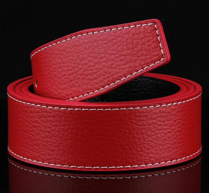 No Buckle Новые роскошные Брендовые мужские ремни высокого качества с пряжкой мужской ремень из натуральной кожи пояс Ceinture мужской ремень без пряжки 3,8 см - Цвет: No Buckle