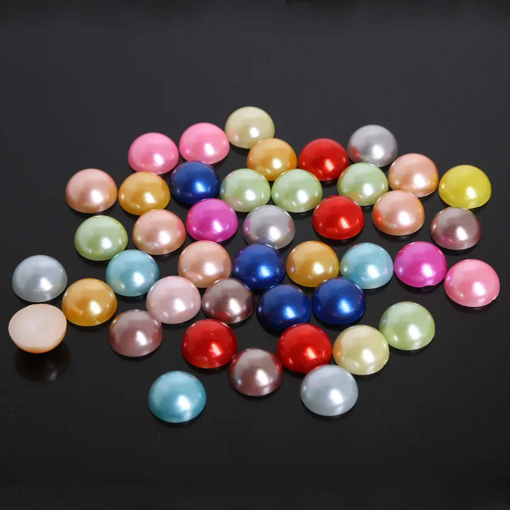 1000 шт./пакет красочные круглые половинки жемчужных бусин с плоской задней стороной для изготовления ювелирных изделий швейная Пластик жемчужные бусины из АБС-пластика 1,5 мм/2 мм/2,5 мм/3 мм