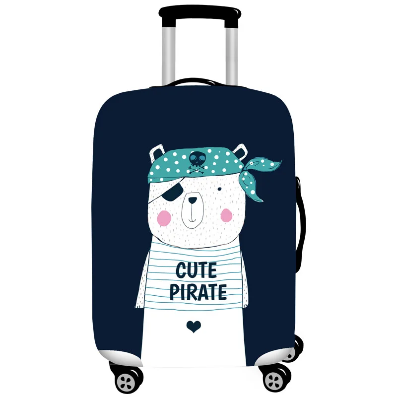 Pirate bear HMUNII путешествия костюм чехол тележка чехол защитный чехол крышка для защиты от пыли эластичность 18/20/24/28/32 дюймов плотная износостойкая - Цвет: Pirate bear
