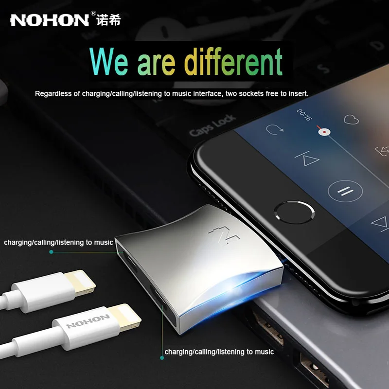Оригинальный штепсельный адаптер NOHON для 8 контактного к двойному контактному