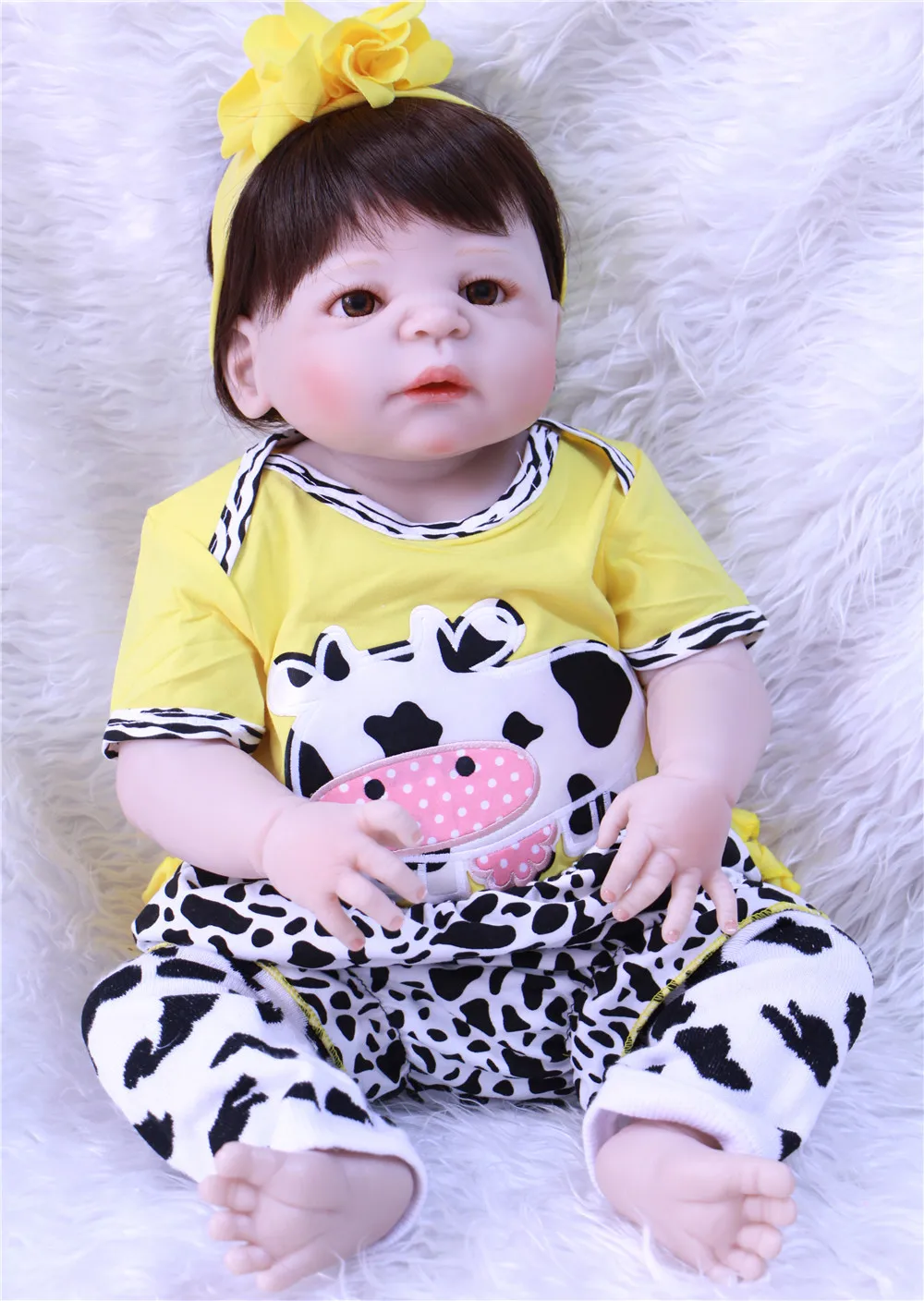 Кукла-реборн Виктория девочка модная игрушка для детей подарок тело из силикона куклы oyuncak на 23"57 см.