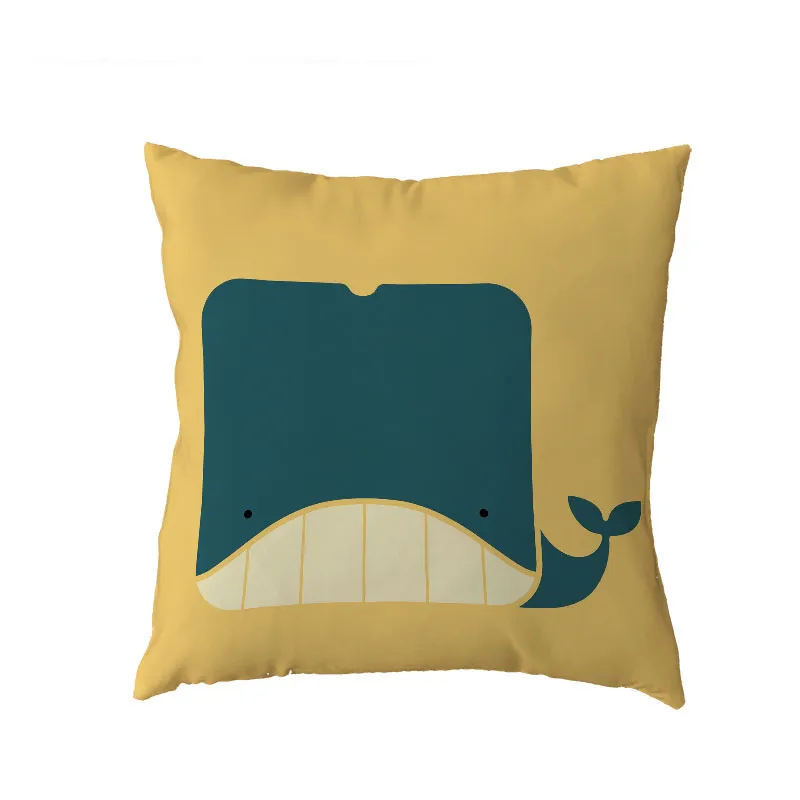 Наволочка из полиэстера с геометрическим рисунком животных персиковая кожа Кит