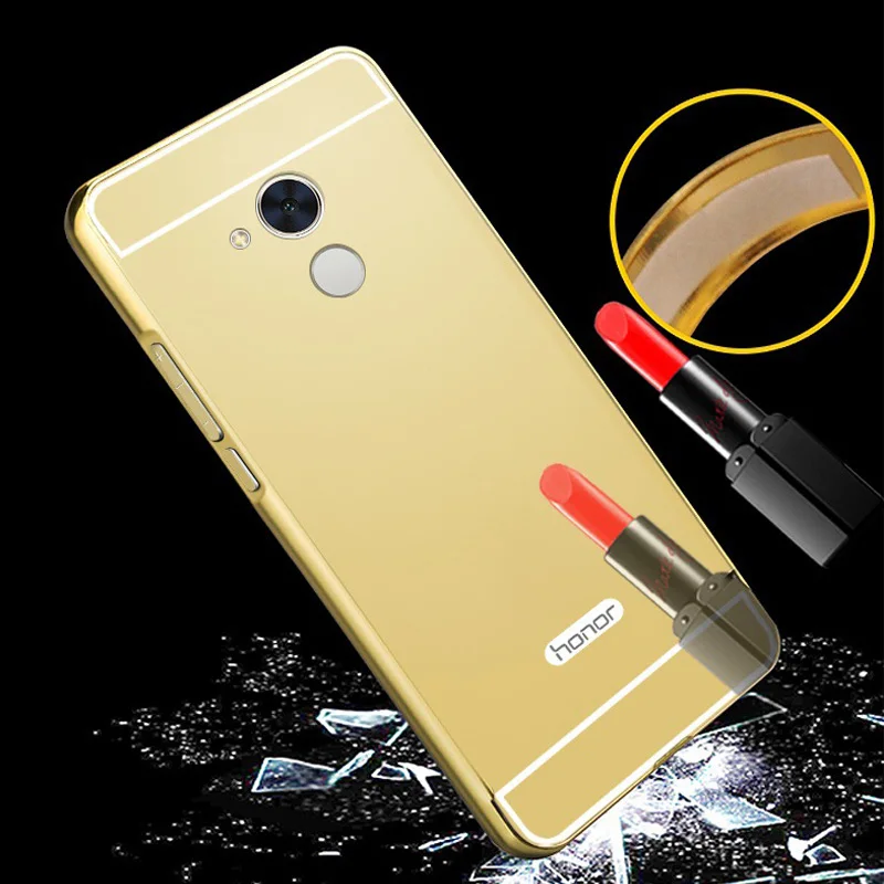 Роскошный чехол для huawei Honor 6 8 9, Зеркальный Алюминиевый бампер, металлическая акриловая задняя крышка для huawei Honor 5C 5X 6C 6A, чехлы для телефонов