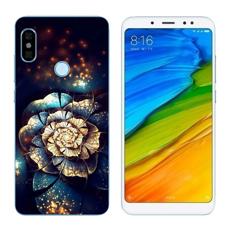 5 99 дюйма для Redmi Note Pro Prime с принтом &quotволны&quot черный матовый чехол Xiaomi Mi 6X мягкий