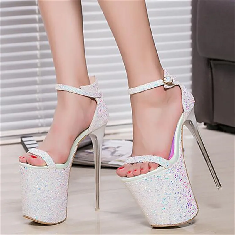 Summer new high-quality women's shoes 20 cm stiletto high-heeled sandals fashion casual platform increase show | Обувь