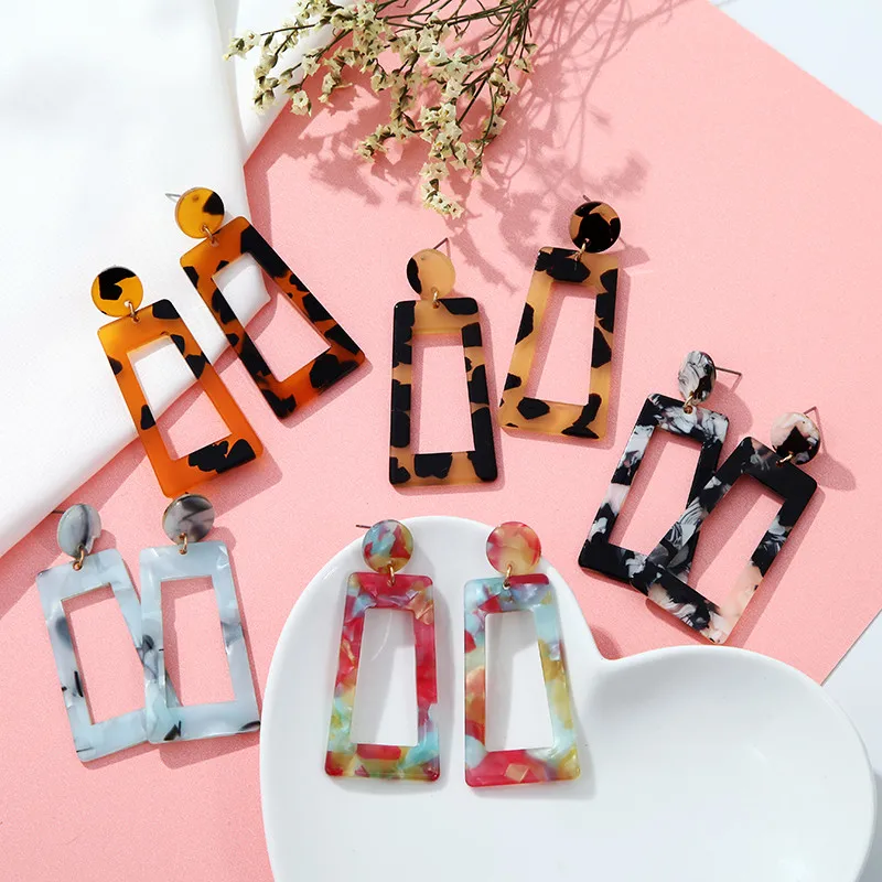 Женские Геометрические серьги в Корейском стиле квадратные прямоугольные