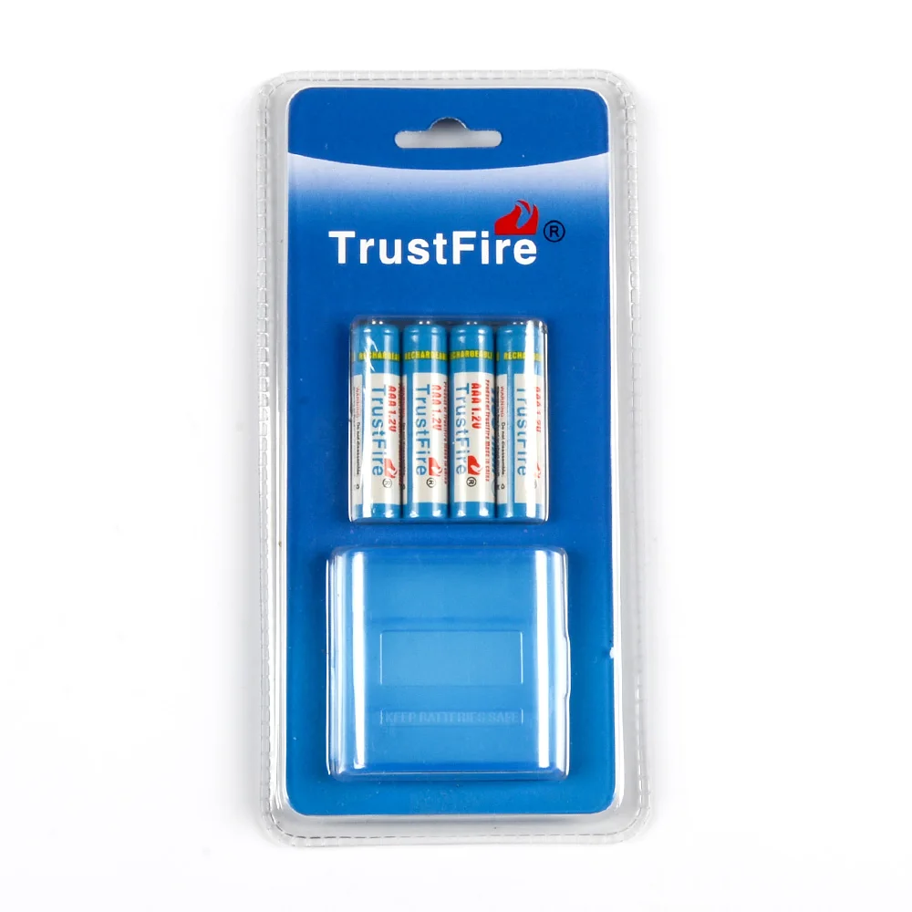 

Trustfire AAA 900mAh 1.2V Rechargeable NI-MH NiMH Battery With Package Case holder for Toys MP3 Camera Led Flashlights,4pcs/set