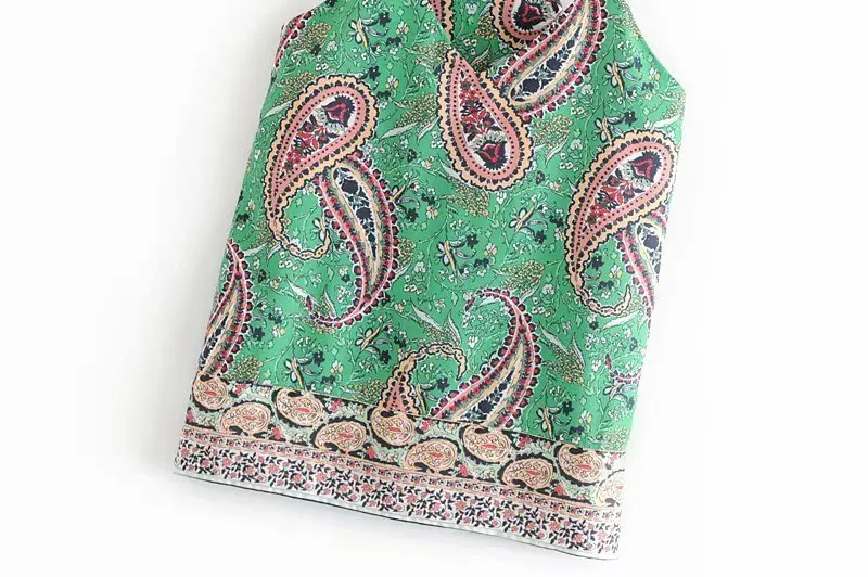 Женский в национальном стиле позиция Пейсли Цветочный принт зеленый слинг
