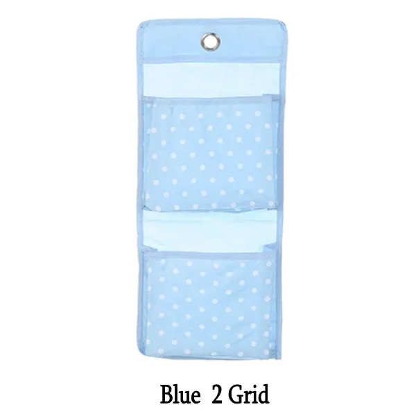 Blue 2 Grid Сумка для хранения в ванной, на кухне, настенная, для гардероба, Оксфорд, подвесная сумка за дверцами, косметичка, органайзер, контейнер для канцелярских принадлежностей - Цвет: Blue 2 Grid