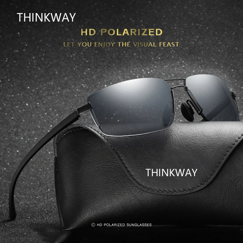 THINKWAY YHD057 Модные солнцезащитные очки без оправы мужские Поляризованные