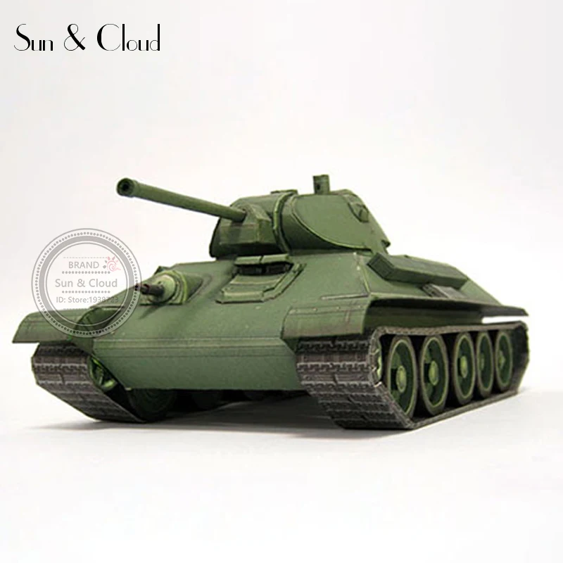 1:35 Россия Советы 3D T-34 Танк Бумажная модель Второй мировой войны собрать ручной работы игра-головоломка DIY детские игрушки