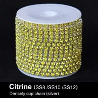 10 метров/рулон подполковник топаз хрустальные цепи SS6/SS8/SS10/SS12 плотно серебряный Кубок Сеть для одежды