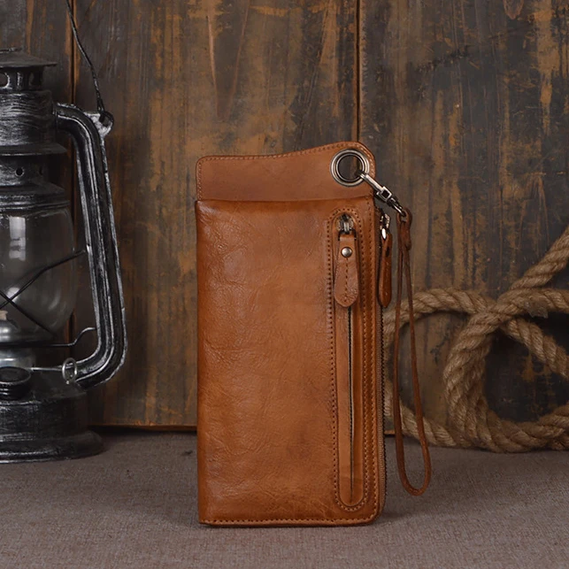 Оригинальный чехол бумажник из натуральной кожи ручной работы 2 цвета