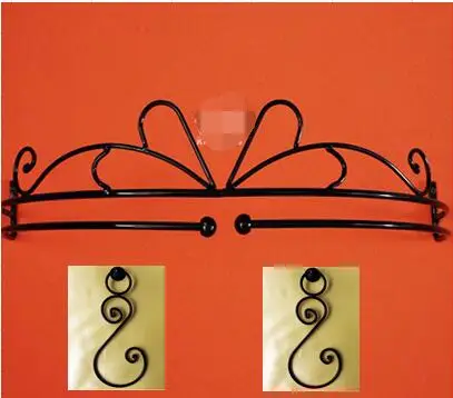 black color Кованые железный каркас кровати с 1 пара крюк, мантии сетки от комаров рамки шторы держатель мода принцесса железная стойка - Цвет: black color