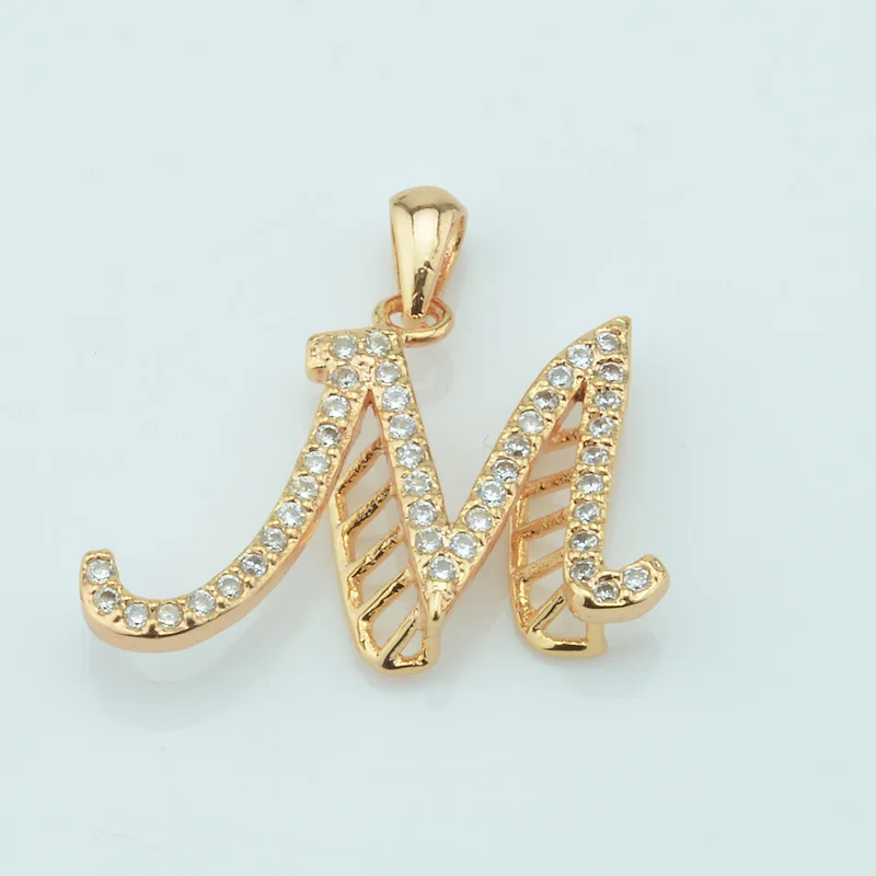 1 шт. мужские и женские унисекс цвет шампанского золотой кубический циркон буквы