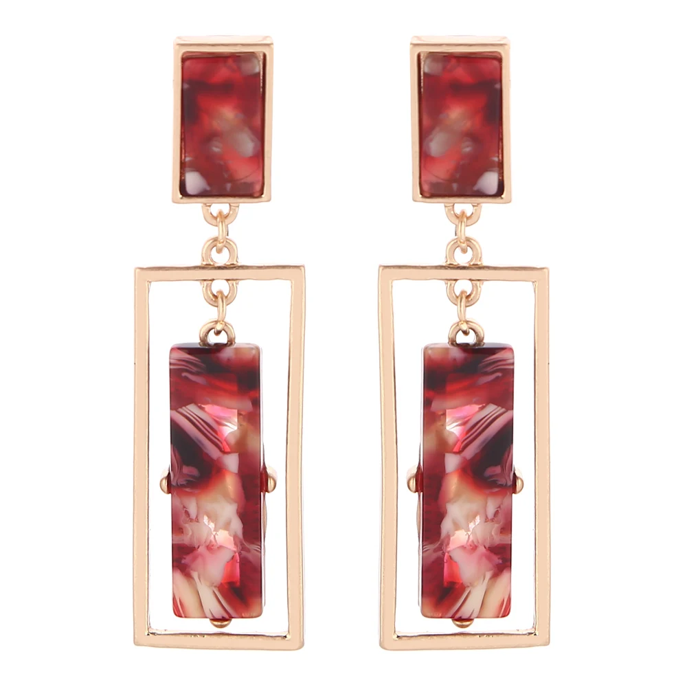 Женские акриловые серьги из целлюлозы ацетатные геометрические двойные