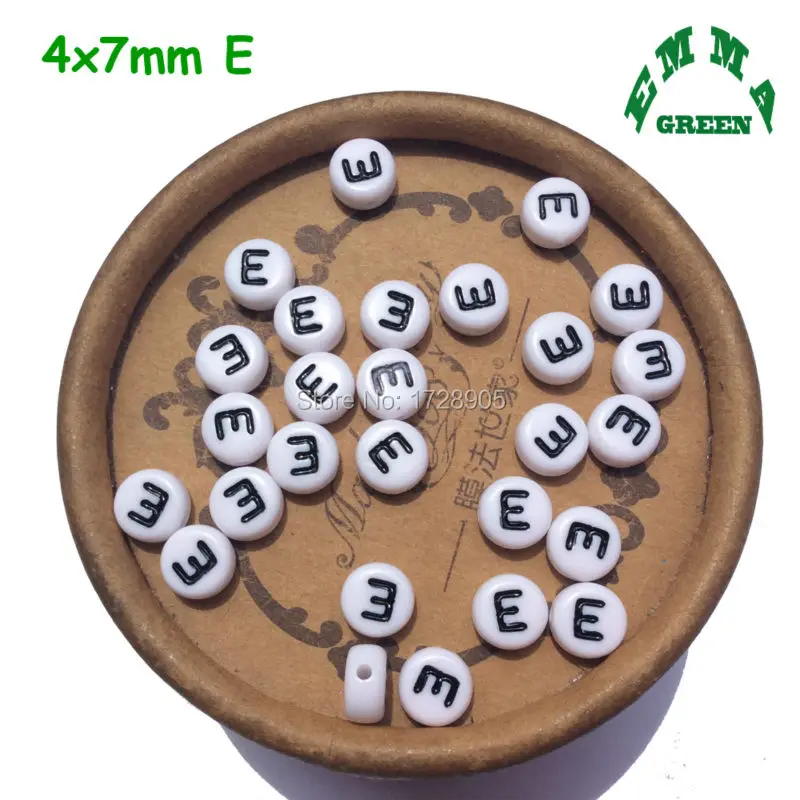 Акриловые Мини-бусины 7 мм Белый Алфавит плоские круглые буквы бусины от A до Z