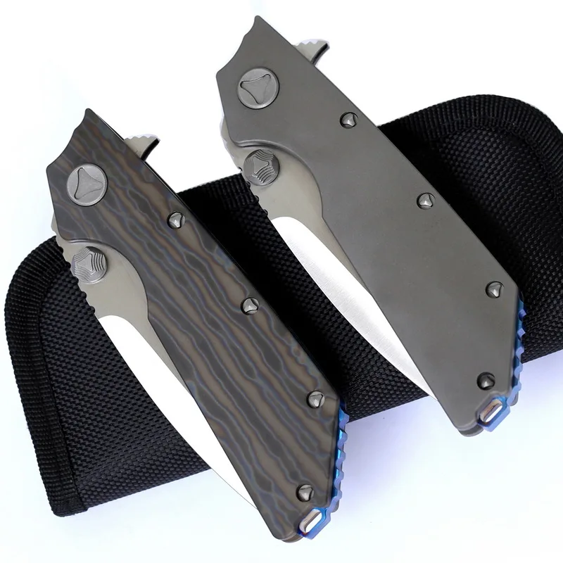 Складной титановый нож GODFUR SMF D2 Blade KVT шарикоподшипник шайба для кемпинга охоты