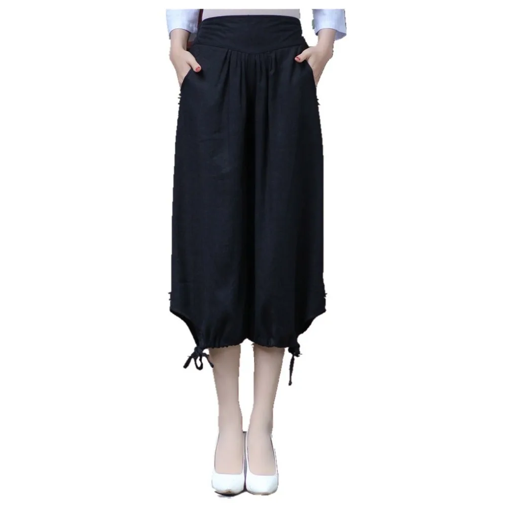 Брюки Капри женские льняные с поясом на резинке 3 цвета|pants pants|pants colorpant wide |