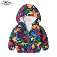 croal cherie cotton jacket for kids boys windbreaker cartoon dinosaur autumn children coat for girls kids clothes 80 130cm