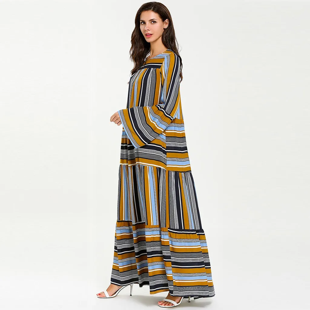 Women Muslim Dress 2019 Fashion Modest Maxi Abaya Turkey Long Robe Kaftan Clothing | Тематическая одежда и униформа