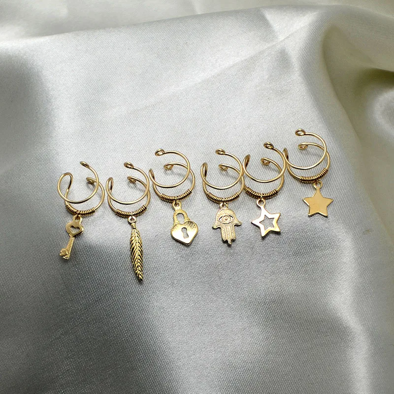 Серьги-клипсы ручной работы с двойной обмоткой домино рука Фатимы манжеты для