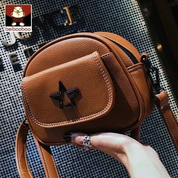 brown Beibaobao женские сумки через плечо корейские женские маленькие Сумки из искусственной кожи классические милые однотонные мини-сумки для девочек-подростков - Цвет: brown