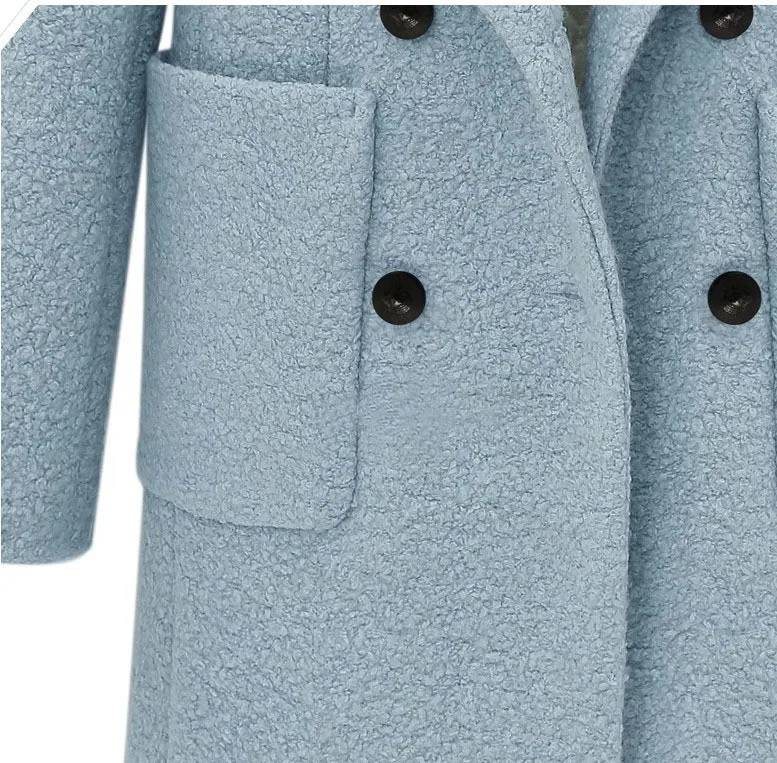 

Thick Women Winter Overcoat 2018 Autumn Winter Suit Collar Plus Cotton Double Breasted Wool Jacket Coat Female Wool Blends Coats