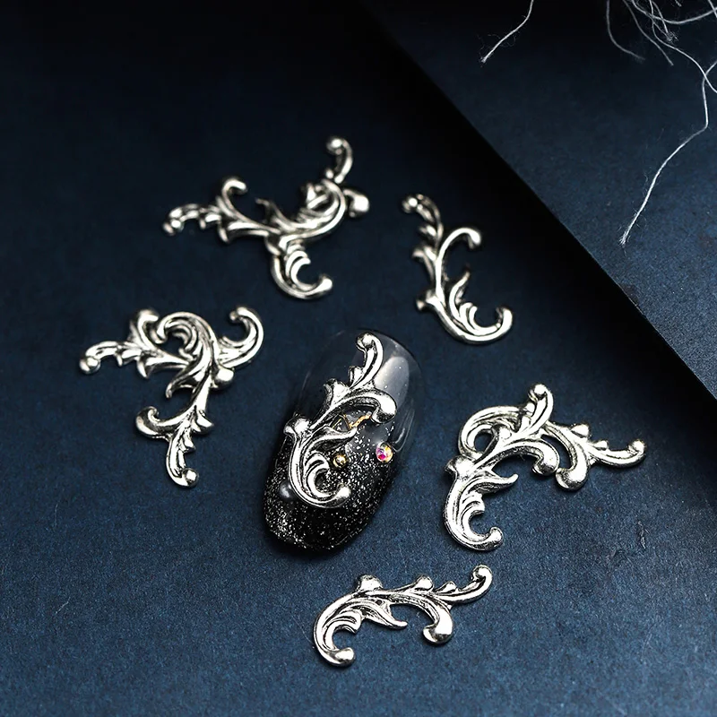 5 шт. металлические 3D Подвески для ногтей в форме завитков винтажные украшения