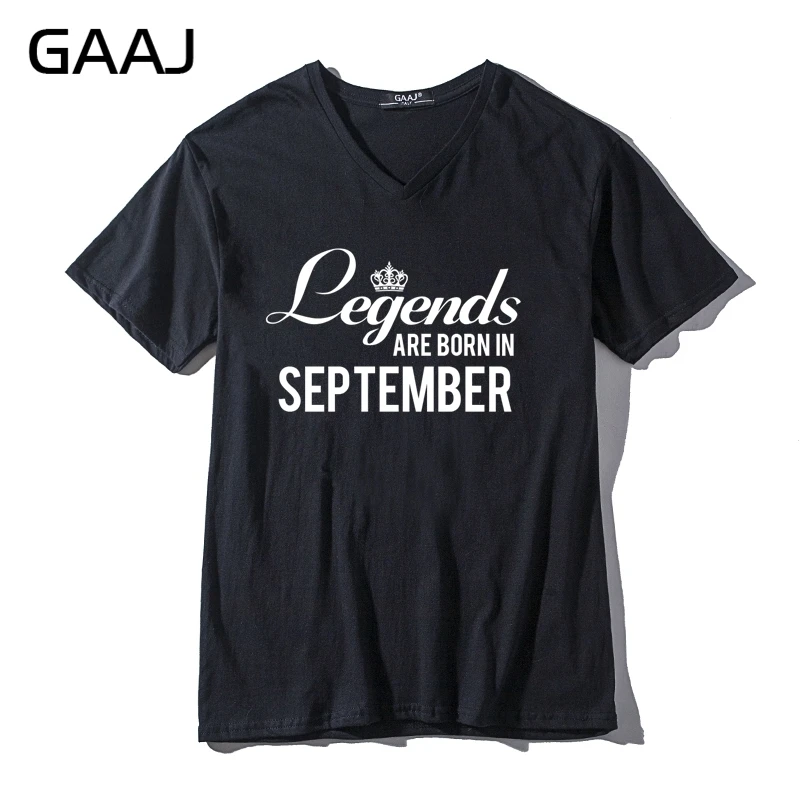 GAAJ &quotLegends Are Born In September&quot мужские и женские футболки унисекс Одежда мужская
