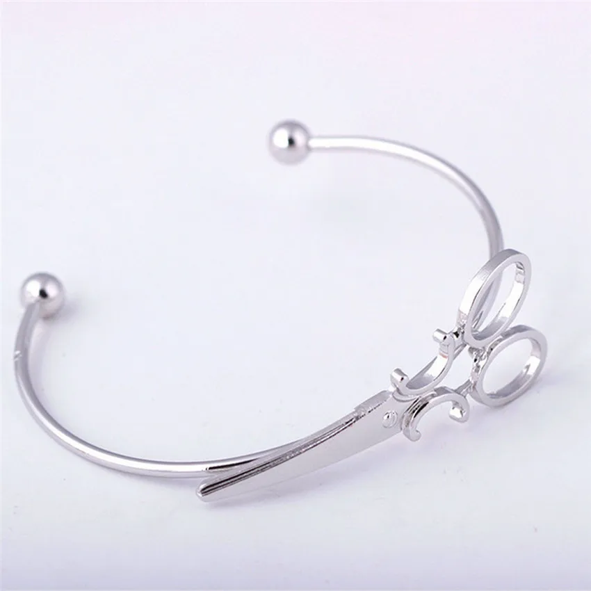 Женский элегантный Браслет манжета стильный регулируемый браслет с ножницами