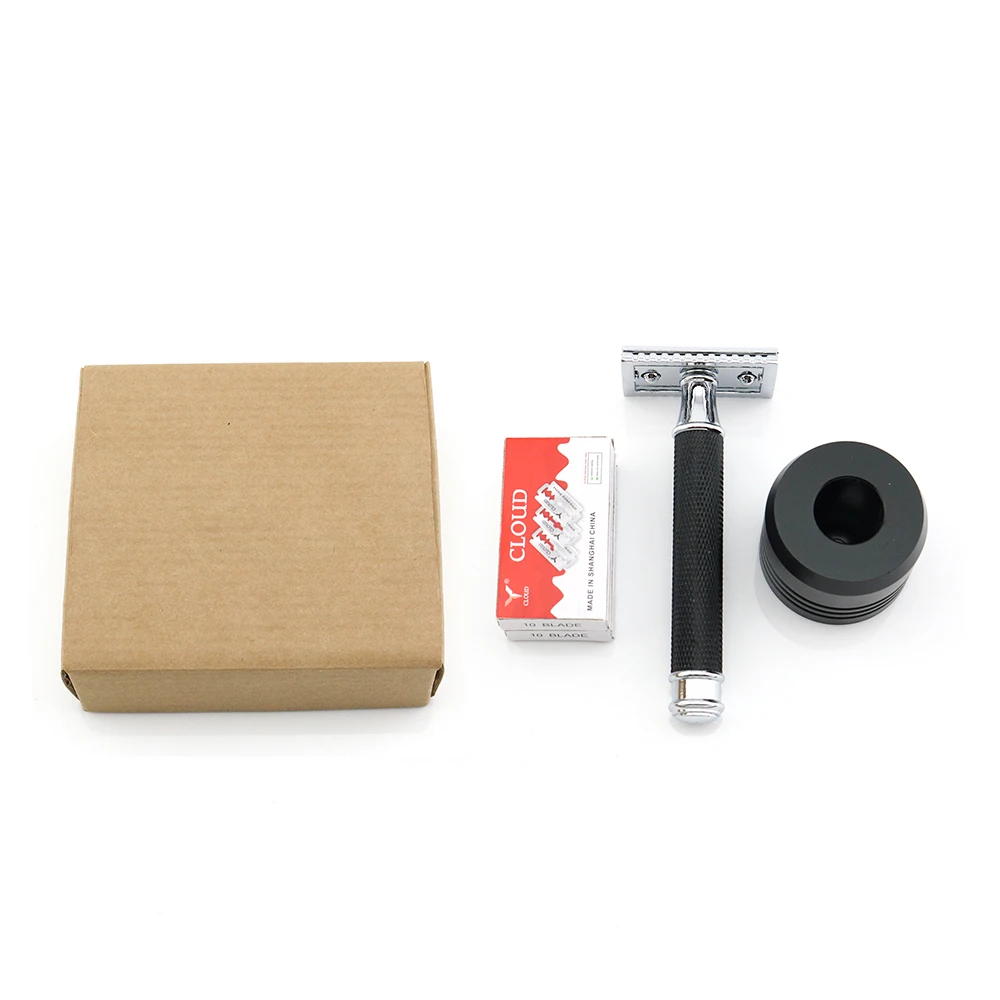 Безопасная бритва с двойным краем черной ручкой ручная классический стиль