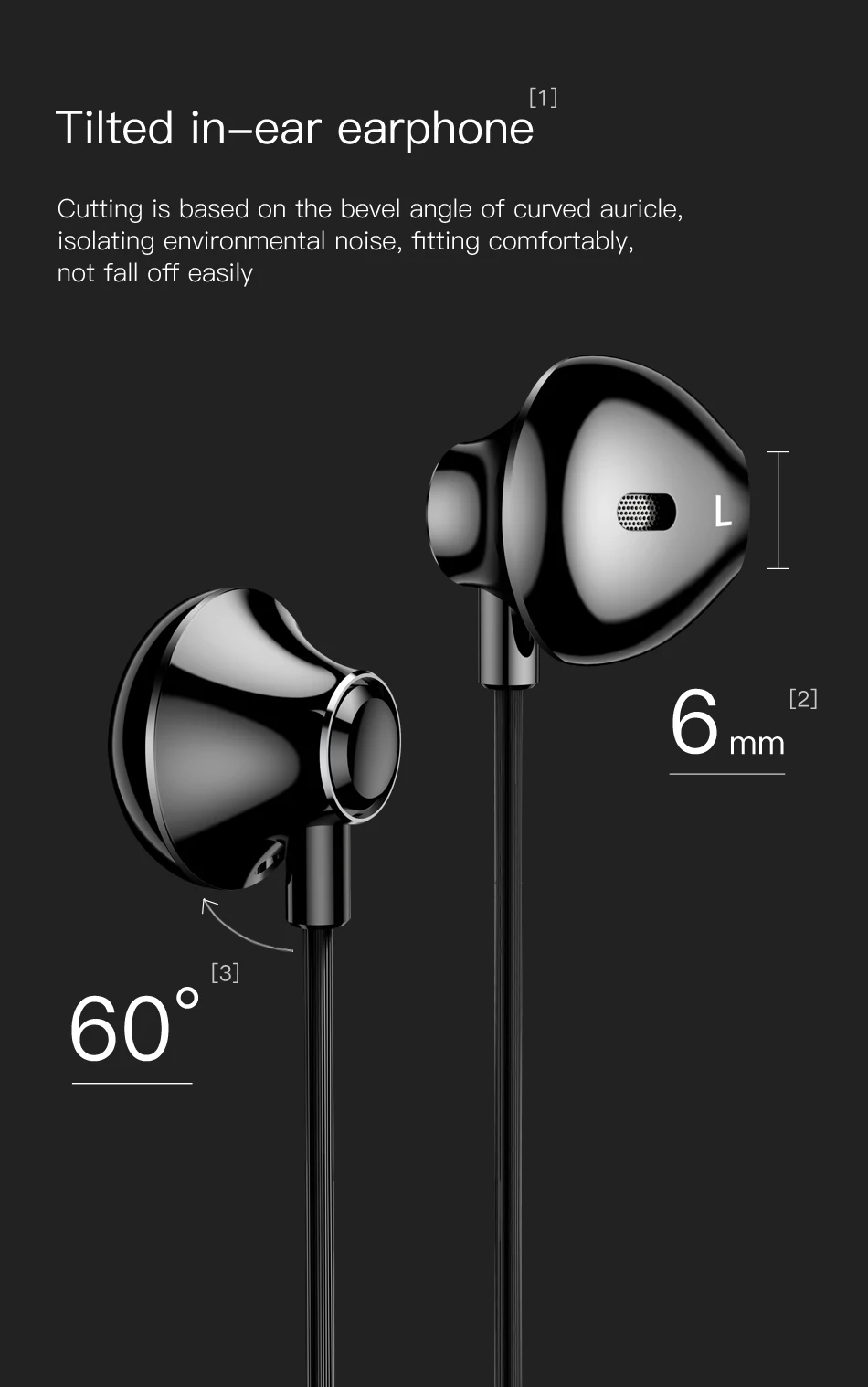 Baseus H06 наушники-вкладыши для телефона, Hi-Fi стерео наушники с басами, 3,5 мм разъем, проводные аудио наушники, гарнитура для iPhone, мобильного телефона