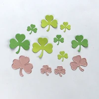 duofen metal cutting dies 3 pcs small shamrock leaves stencil for diy papercraft project scrapbook paper album 2019 new