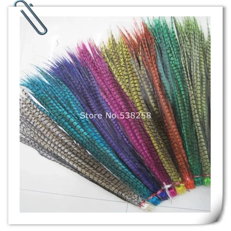 

Free Shipping Dyed 80-90cm good quality 50pcs dyed Lady Amherst tail pheasant tail pheasant feather for wedding /home deco