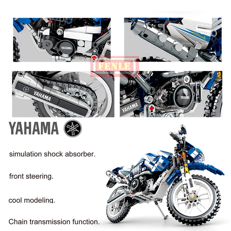 701702 лего technic Creator yahama WR250 внедорожный мотоцикл Строительные блоки Набор кирпичей классическая модель детские игрушки для мальчика