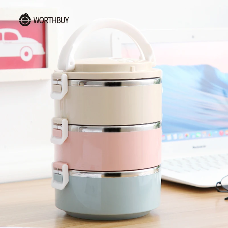 WORTHBUY японский 304 Нержавеющая сталь обед коробок для Кулинария детей контейнер