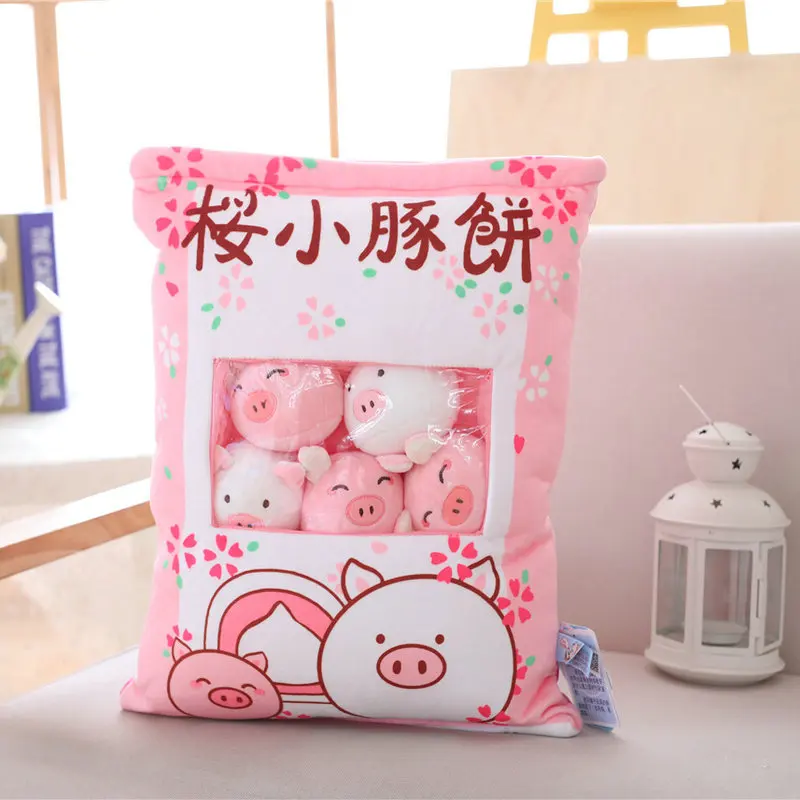 8pcs pig 6 шт плюшевый розовый поросенок/игрушка в форме моркови в сумке, плюшевый пудинг, креативная игра, кукла, подушка, swag, игрушка, подарок для детей, диван, сиденье, Рождество - Цвет: 8pcs pig