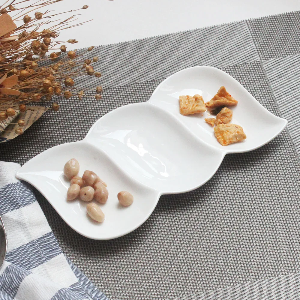 2 стильные керамические большие блюдца для приправ кухонная посуда