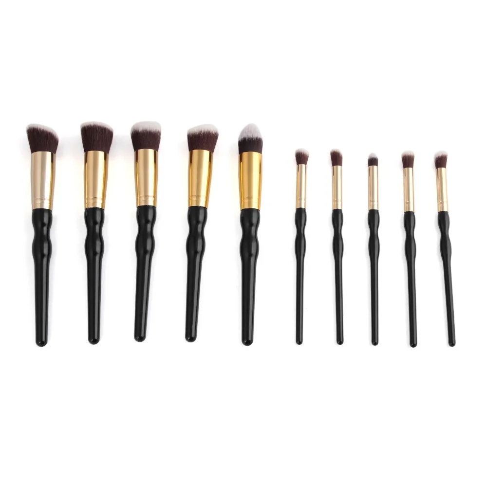 VANDER 10Pcs Pro Makeup Brushes Set Cosmetic Contour Blending Foundation/powder/concealer/tapered/blending/eyeliner/Kabuki Kits | Красота и