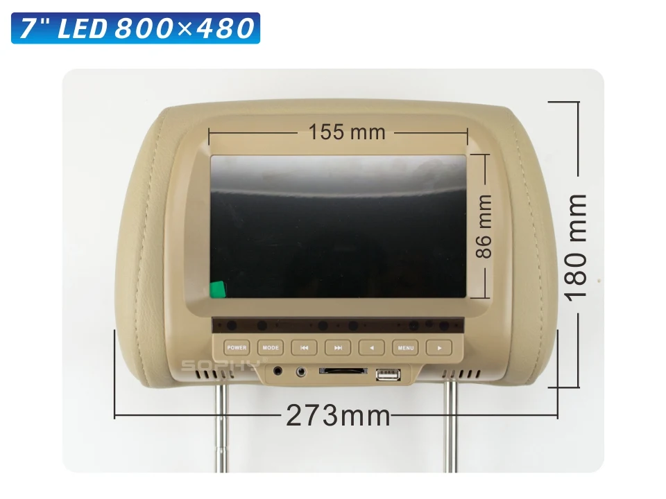 2 шт. Прямая с фабрики 7 дюймов Автомобильный подголовник монитор 800* RGB* 480 Авто монитор Поддержка 2 видео входов AV функция SH7038