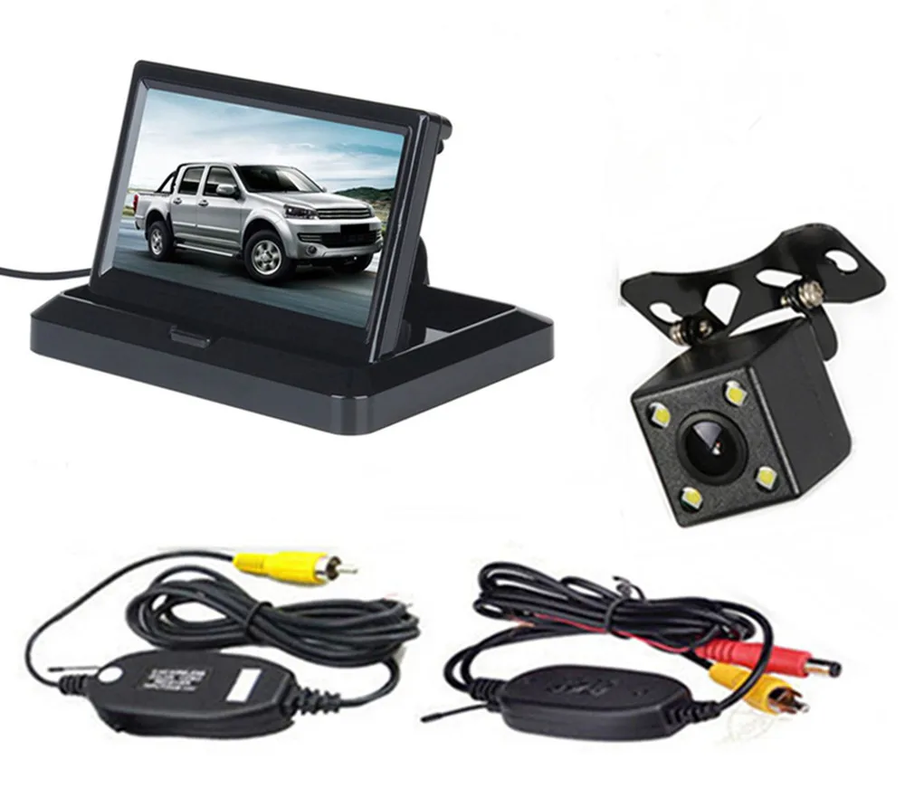 Monitor02 wireless03 Автомобильный монитор 5 дюймов TFT lcd цветной экран обратная помощь при парковке с 2 AV входом, камера заднего вида опционально - Цвет: Monitor02 wireless03