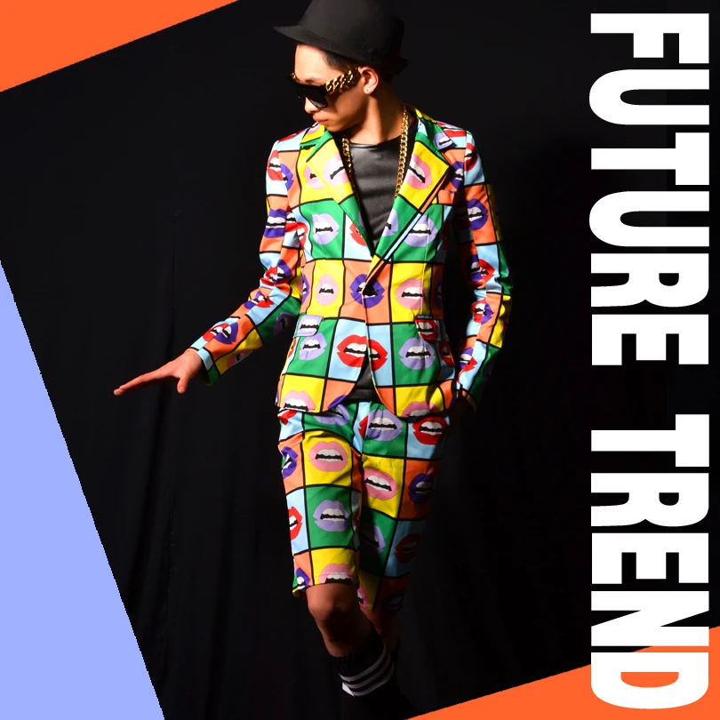 

M-6XL!!Nightclub bar male singer DSDJ kwon chi lung GD modern lip fashion bar dress.