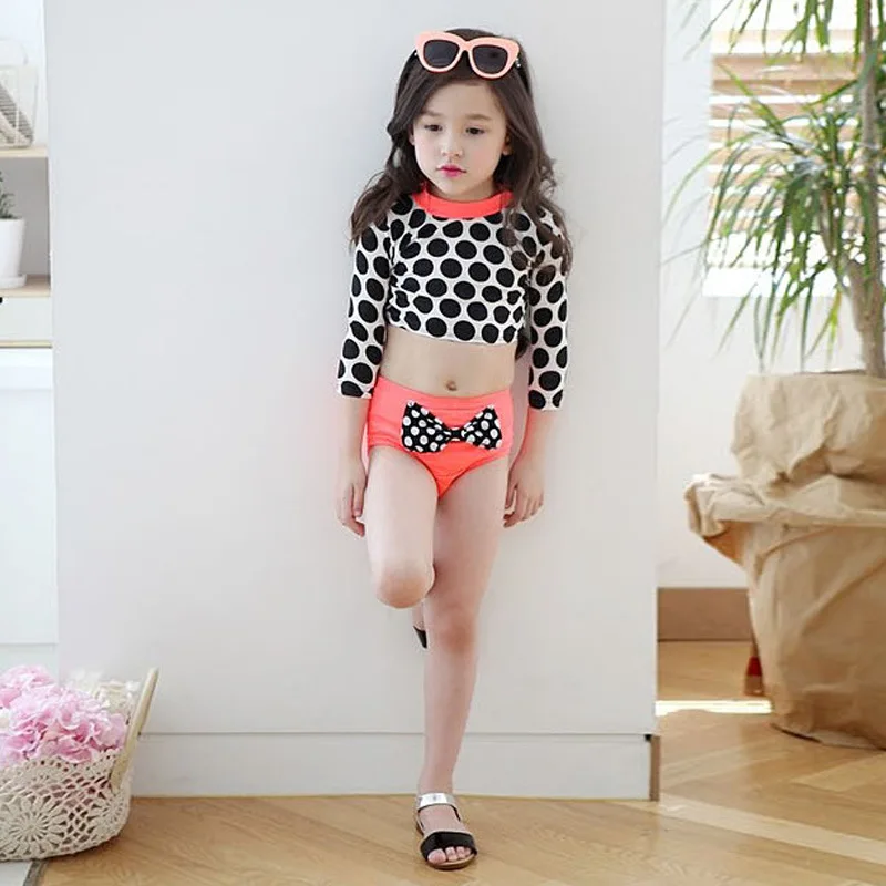 Купальник 2016 для детей милое поступление розовый комплект из трех предметов с