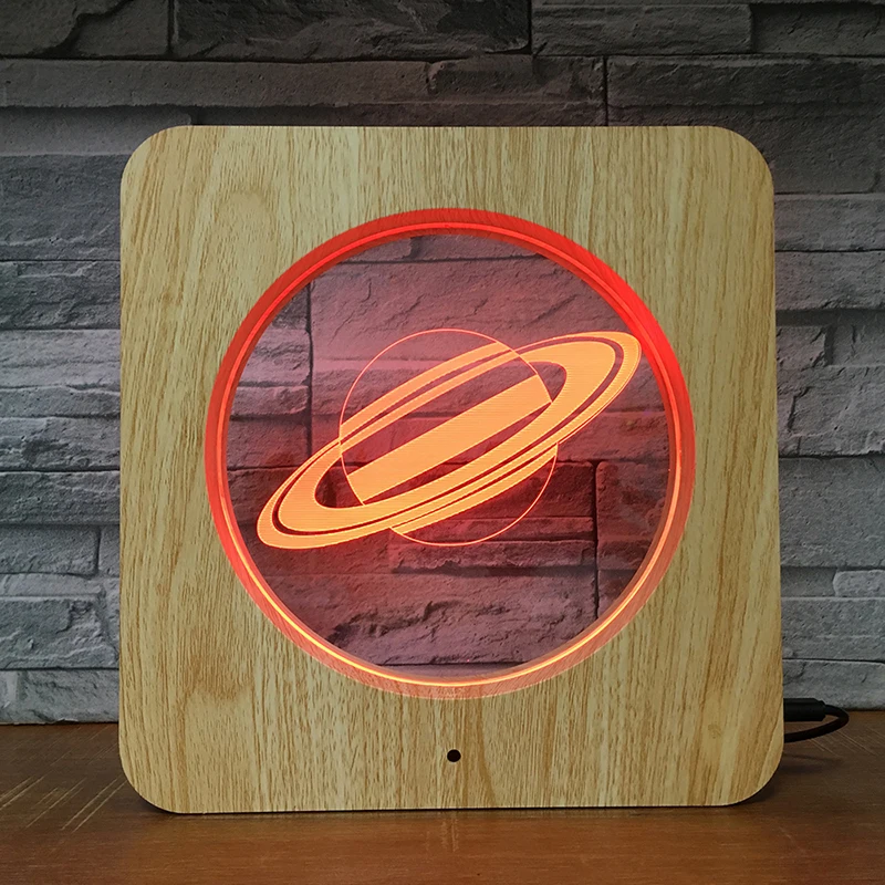 3D светодиодный ночник Saturn планеты Вселенная пластиковый сделай сам лампа на