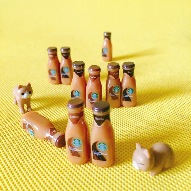 10 pcs coffee bottles/miniatures food/dinnerware/artificial/fairy garden gnome/terrarium/bonsai/figurine/doll house decor |